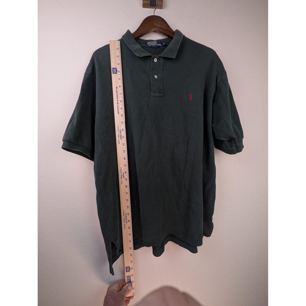 Polo Ralph Lauren Mens XL Forest Green Short Sleeve Pique Polo Shirt Red Pony - Picture 6 of 8